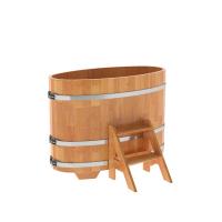 Купель овальная из сращенных ламелей лиственницы 0,69х1,31 Купель овальная из сращенных ламелей лиственницы 0,69х1,31