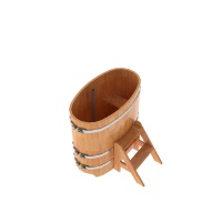 Купель овальная из сращенных ламелей лиственницы 0,59х1,06 Купель овальная из сращенных ламелей лиственницы 0,59х1,06