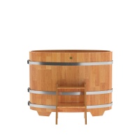 Купель овальная из сращенных ламелей лиственницы 0,69х1,31 Купель овальная из сращенных ламелей лиственницы 0,69х1,31