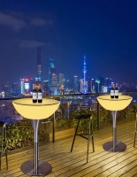 Стол светящийся круглый на металическом основании 80х80х110 Стол светящийся круглый на металическом основании 80х80х110